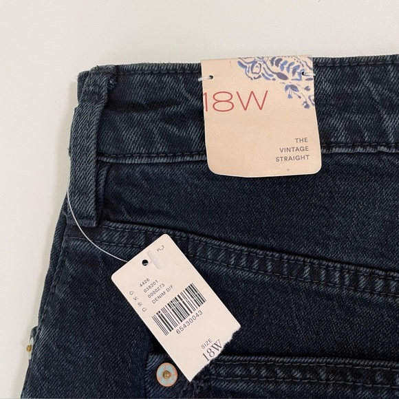 NWT Anthropologie Pilcro The Vintage Straight High Waist Jean Dark Denim 18W - Picture 15 of 16